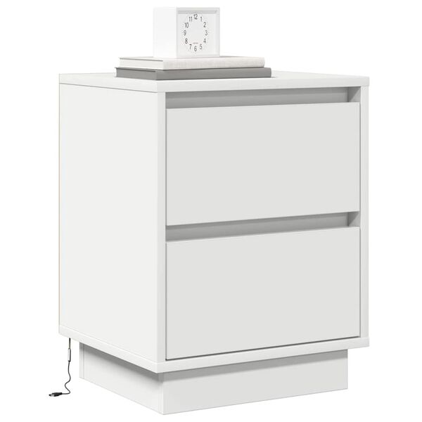 vidaXL Bedside Cabinet White 15.35 x 13.58 x 19.69 in Engineered wood