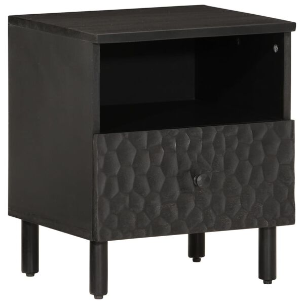 vidaXL Bedside Cabinet Set of 2 Black Solid mango wood, iron