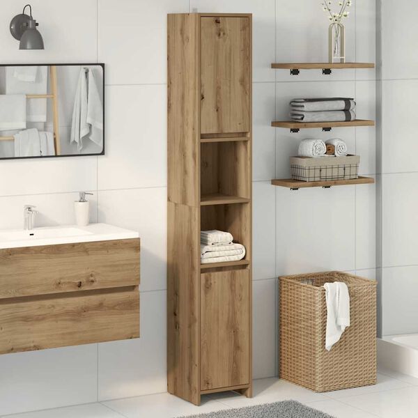 vidaXL Bathroom Cabinet Artisan oak Engineered wood Tall