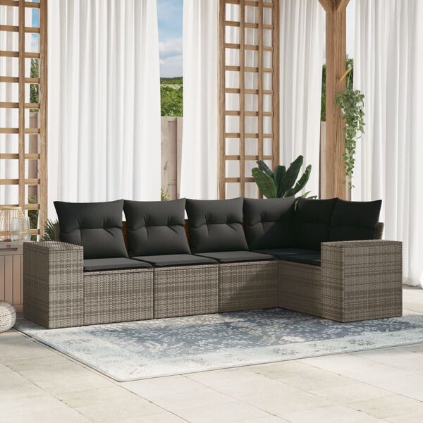 vidaXL Garden Sofa Set Grey, Dark Grey