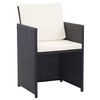 vidaXL Garden Table And Chair Black and Cream White