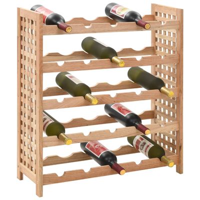 vidaXL Wine Rack for 25 Bottles Solid Walnut Wood 24.8"x9.8"x28.7"