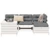 vidaXL Garden Sofa Set White Solid pine wood, Plywood Modular