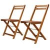 vidaXL Bistro Chair Set of 2 Brown Solid acacia wood Medium Foldable