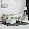 vidaXL Bed Frame White Steel Double Bed Frame Rectangular Durable