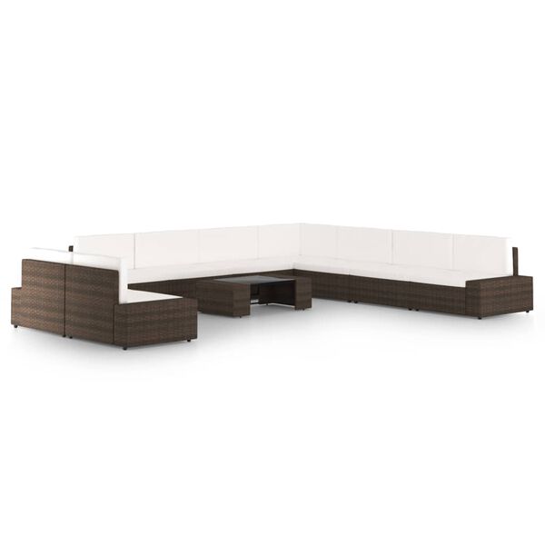 vidaXL Garden Lounge Set Brown, Cream White