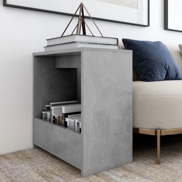 vidaXL Side Table Concrete Grey Engineered Wood Medium Side Table