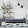 vidaXL Sofa Bed Dark Grey Velvet, Plywood, Foam Large
