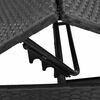 vidaXL Patio Sun Lounger Black Poly Rattan Standard Adjustable Armrests