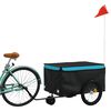 vidaXL Bike Trailer Black and Blue 66.1 lb Iron