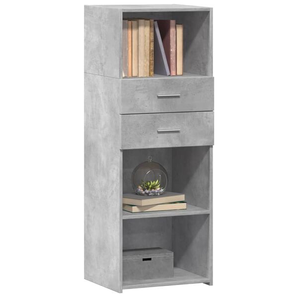 vidaXL Highboard Concrete grey Engineered wood Tall Highboard
