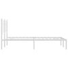 vidaXL Bed Frame White Steel Small Double Bed Frame Rectangular
