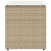 vidaXL Patio Stools with Cushions 2 pcs Beige 15.7x15.7x16.9" Poly Rattan