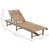 vidaXL Sunlounger Wine red, Natural Bamboo Bamboo, 100% Polyester Standard