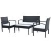 vidaXL Garden Sofa Set Black, Cream White