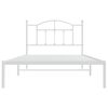 vidaXL Bed Frame White Powder-Coated Steel Twin Bed Frame Rectangular