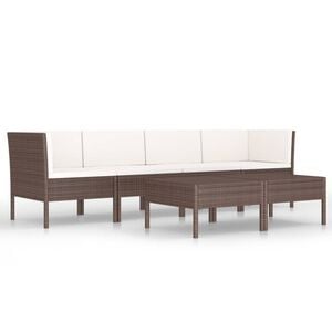 vidaXL Garden Furniture Set Brown, Cream White