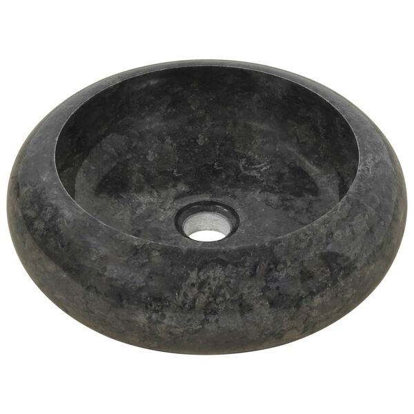 vidaXL Sink 15.7x4.7" Marble Black