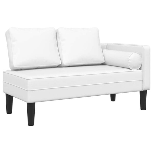 vidaXL Chaise Lounge with Cushions White Faux leather