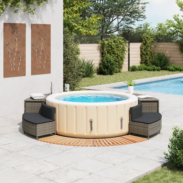 vidaXL Hot Tub Surround Grey