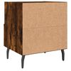 vidaXL Bedside Cabinet Set of 2 Smoked oak Engineered wood, iron, aluminum