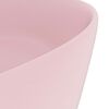 vidaXL Luxury Wash Basin Round Matt Pink 15.7x5.9" Ceramic