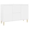 vidaXL Sideboard White Engineered wood, Solid eucalyptus wood Medium