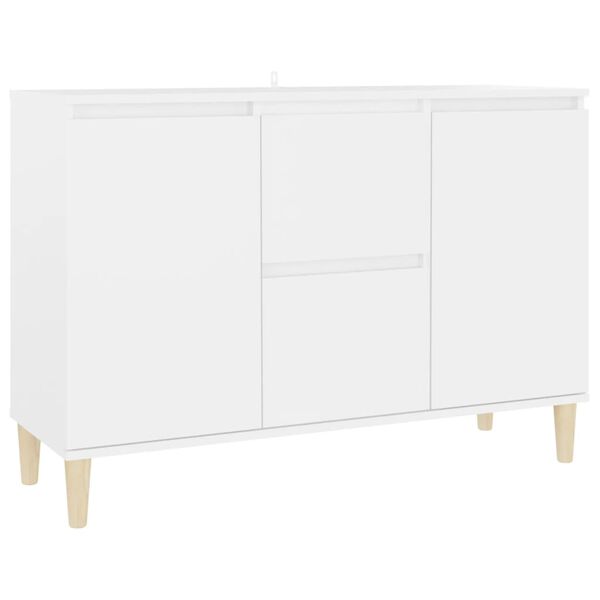 vidaXL Sideboard White Engineered wood, Solid eucalyptus wood Medium