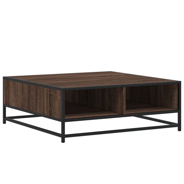 vidaXL Coffee Table Brown oak and black Engineered wood and metal Medium