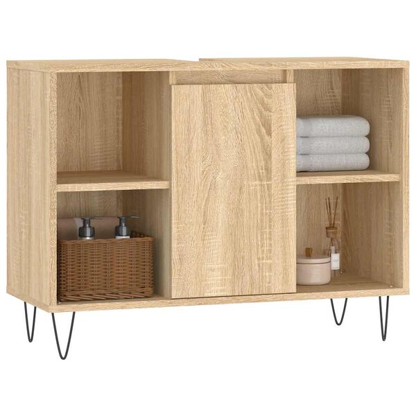 vidaXL Bathroom Cabinet Sonoma Oak Engineered wood