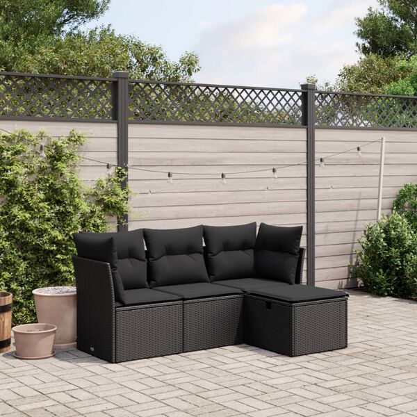 vidaXL Garden Sofa Set Black