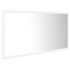 vidaXL Mirror White Engineered wood, acrylic 35.4x3.3x14.6 in