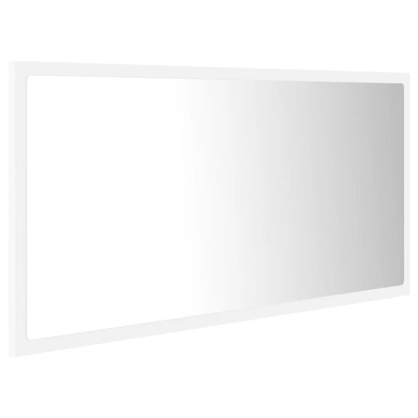vidaXL Mirror White Engineered wood, acrylic 35.4x3.3x14.6 in