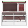 vidaXL Rabbit Hutch Mocha, White, Green Solid Pine Wood, Plywood