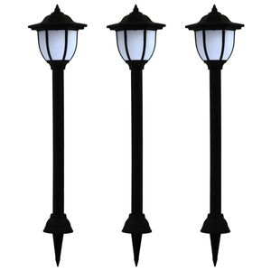 vidaXL Solar Lamp Set of 3 Black Polypropylene Standard Solar