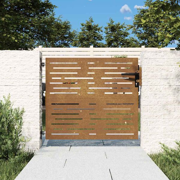 vidaXL Garden Gate 33.5x29.5" Corten Steel Square Design