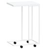 vidaXL Side Table with Wheels White 15.7"x11.8"x25" Engineered Wood