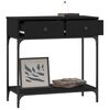 vidaXL Console Table Black Engineered wood, metal Narrow Console Table