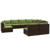 vidaXL Garden Lounge Set Brown, Green