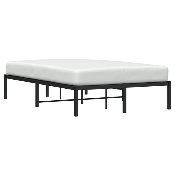 vidaXL Metal Bed Frame without Mattress Black 47.2"x74.8"