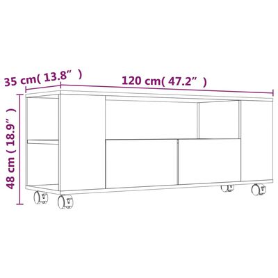 vidaXL TV Cabinet Gray 47.2"x13.8"x18.9" Engineered Wood