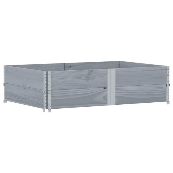vidaXL Pallet Collars 2 pcs Grey 59.1x39.4" Solid Wood Pine