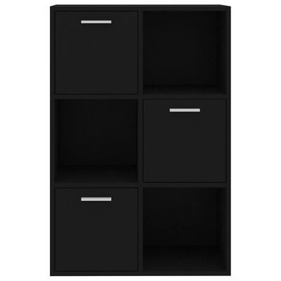 vidaXL Storage Cabinet Black 23.6"x11.6"x35.4" Engineered Wood
