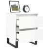 vidaXL Nightstand Set of 2 High gloss white Engineered wood, iron