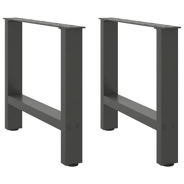 vidaXL Coffee Table Leg Set of 2 Anthracite Powder-coated steel Medium