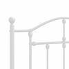 vidaXL Bed Frame White Powder-Coated Steel 31.5x79 in Bed Frame