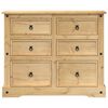 vidaXL Chest Of Drawers Honey Solid pine wood, engineered wood, metal