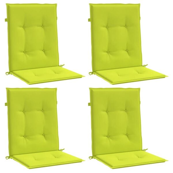vidaXL Patio Lowback Chair Cushions 4 pcs Bright Green 39.4x19.7x1.2" Oxford Fabric