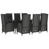vidaXL Garden Dining Set Black