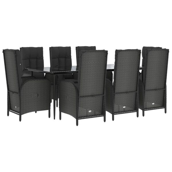 vidaXL Garden Dining Set Black